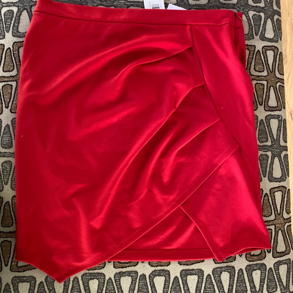 Red mini skirt